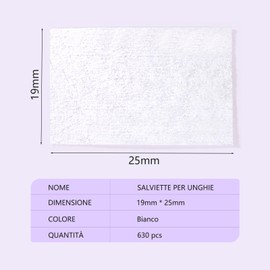 630 Pezzi Pad Unghie per Sgrassare, Dischetti Cotone Senza Pelucchi per Pulizia Unghie e Gel (Bianco)