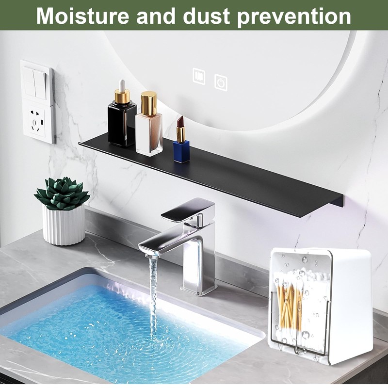 Obsoorth Qtip Holder with 2 Compartments, Clear Bathroom Vanity Cotton
