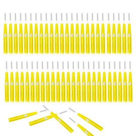 60Pcs Interdental Brushes Between Teeth Gum, Soft Bristles Braces Brush Dental Brushes with Push-pull Design, Toothpick Tooth Flossing Head Oral Dental Hygiene Brush,Yellow (1.0-1.2mm)…