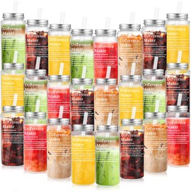 Yungyan 24 Pcs Employee Appreciation Gift Bulk Thank You Difference Maker Gifts Difference Maker Plastic Cups with Lids and Straws Christmas Gifts for Teacher Nurse Coworker Staff Volunteer Secretary