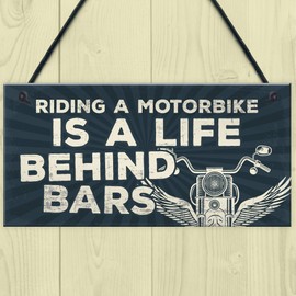 RED OCEAN Motorbike Motorcycle Gift Hanging Plaque Birthday Gift For Dad Daddy Grandad Biker Garage Gift For Him