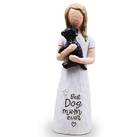 AcowSpt Dog Mom Gifts for Women, Dog Lovers Gifts for Women, Gift for Dogs Lovers, Loss of Pet Sympathy Gift Dogs, Sculpted Hand-Painted Figurine (Black)
