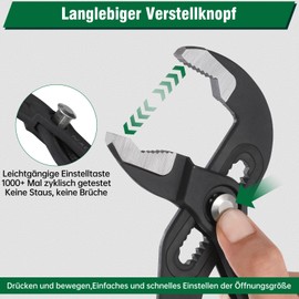 NAUKII 3pcs 8/10/12 inch Groove Joint Pliers Set Comfortable Handle Tongue-and-Groove Pliers for Home Repair Water Pump Pliers with Roll Up Case Adjustable Pliers