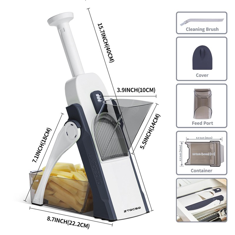 ZTQCSQ [5 in 1] Mandoline Slicer for Kitchen & Safe
