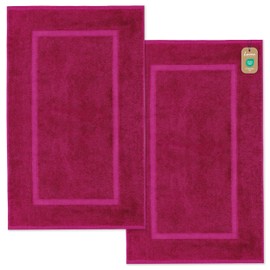 Lavea Bath Mat, Set of 2, 50 x 80 cm, Burgundy, Elena Terry Series