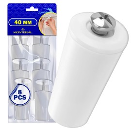 MONTERAL Pack of 8 roller shutter stoppers, 40 mm, colour: white, made of durable plastic