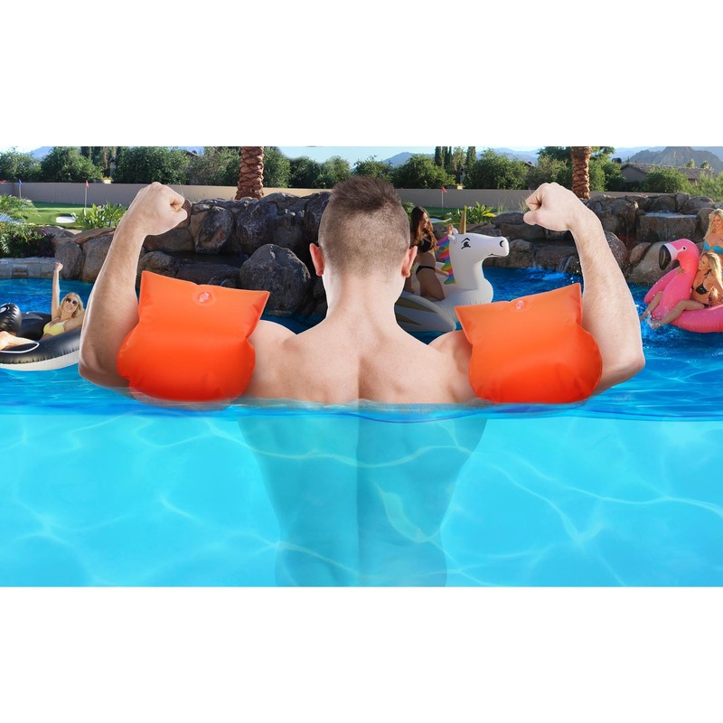 GoFloats Safety Orange Adult Water Wing Floaties - Own The