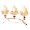 DOUNX Crystal Candle Holders 3 Arms Lotus Candelabras Gold Arch