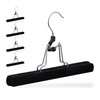 Relaxdays Trouser Hangers Set of 5 Wooden Gentle Non-Slip Velvet