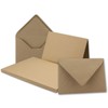 25x Vintage Kraftpapier Falt-Karten SET mit Umschlägen DIN B6-120 x