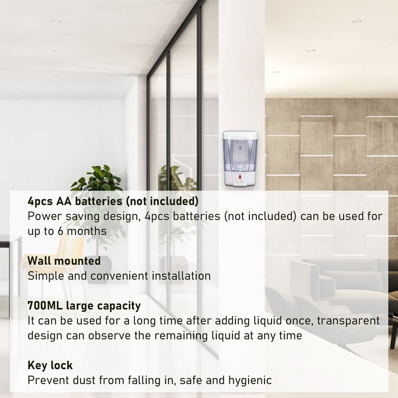 Automatic Soap Dispenser Wall Mounted Touchless Liquid Soap Container for