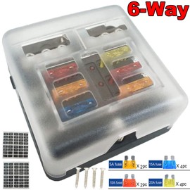 XUKEY Fuse Box Fuse Block Fuse Holder Fuse Block with LED Indicator Standard Blade Auto Car Assorted Fuse Sets Assortment Kits