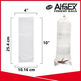 AlfaEx 25 Pack Fishing Bags Leakproof Round Bottom Clear Plastic Fish Bags for Betta and Small Fish Waterproof 200 Gauge