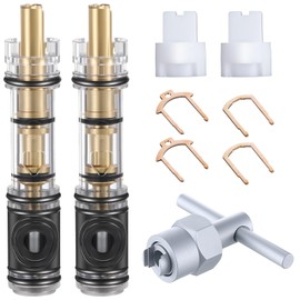 Hohean 2 Pcs Dual Seal Cartridge Replacement Compatible with Moen 1225/1225B, 1 Pc Cartridge Puller Replacement for 104421, One Handle Kitchen and Bathroom Faucet Cartridge Replacement Kit for Shower