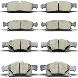 AnnoVinco 8PCS Brake Pads Kits Set Fits 2011-2023 For Dodge Durango, 2011-2020 For Jeep Grand Cherokee (D1455 D1498)