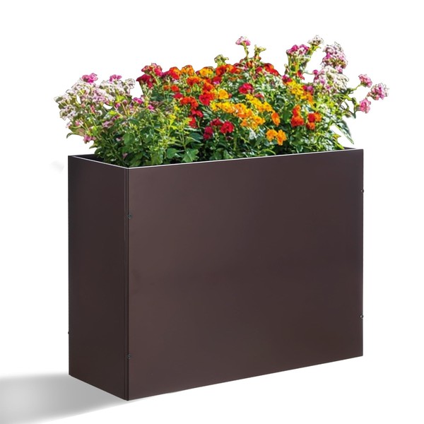 SUNNYPARK Large Metal Planter Box 32”x 12”x 24”, Rectangular Modern