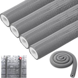 Pangda 4 Pcs 6 ft Pipe Insulation Foam Tube Heat Preservation Insulated Foam Anti Slip Tubing Cover Wrap for Water and Air Conditioning Copper Winter(0.75 x 0.39 x 72 Inch,Gray)