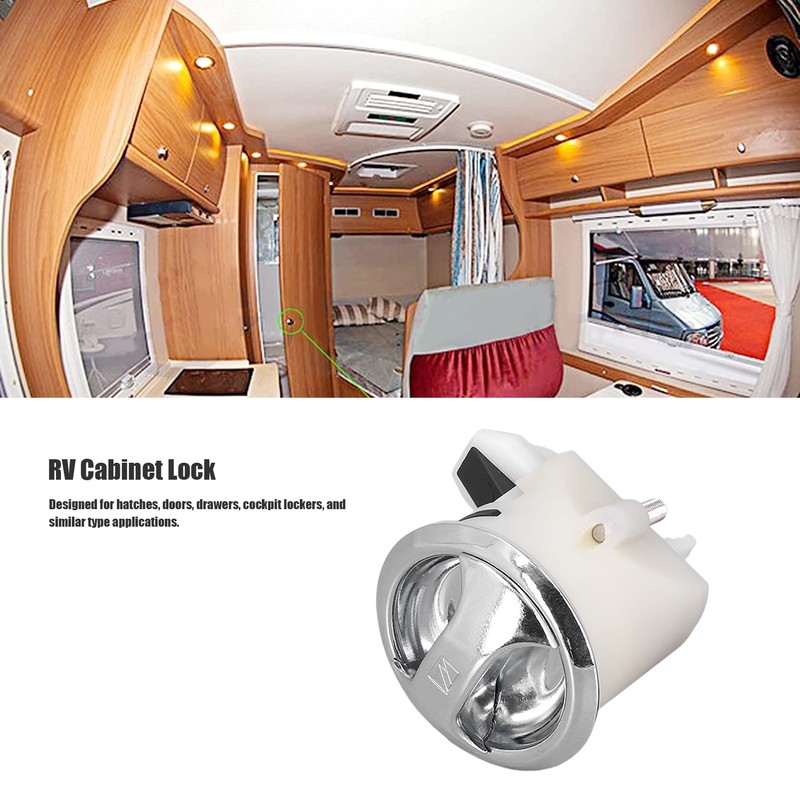RV Cabinet Lock Round Rotate to Close Weatherproof for 3‑22mm