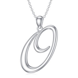 Initial Necklaces 26 Capital Letter Necklaces S925 Sterling Silver Letter Pendant Initial Necklaces for Women -O