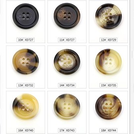 10 PCS 4 Holes Round Pattern Resin Buttons Flatback Sewing Button Favorite Findings Basic Buttons for Clothing Arts Crafts Projects DIY Decorations Sewing Accessories (11#Coffee, 18 mm)