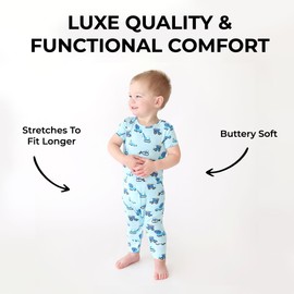 Posh Peanut Pijama de bebé – Ropa de niño recién nacido – Pijama de una pieza para niños – Viscosa suave de bambú, Coches de construcción, 18-24 Meses