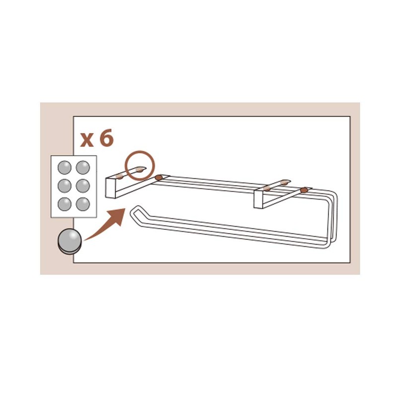 Metaltex 'Easy Roll' Undershelf Kitchen Paper Holder, Polytherm Copper, 35