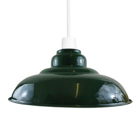 LEDSone Industrial Green Vintage Curvy Metal Pendant Ceiling Lamp Shade