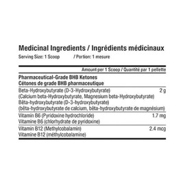 Tested Nutrition Tested Ketones +B12 +B6 | BHB Ketones with Vitamin B12 & Vitamin B6 for Nutrient Metabolization, Performance, Energy | Unflavoured, 180 Servings (420G)