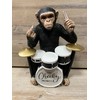 Funny Monkey Decorative Figurine, Drum Playing Monkey Statue 8 Inch