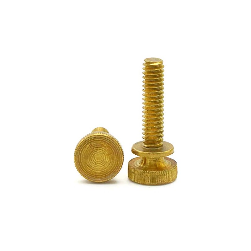 Knurled Head Thumb Screws - Solid Brass Machine Screws -