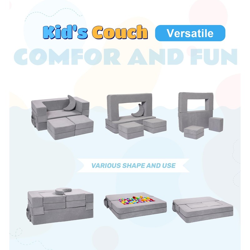 Elftopia Modular Kids Sofa,Toddler Couch Foam Armchair for Kids, Children