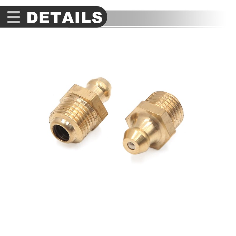 Motoforti Universal Grease Nipple, Brass, Brass Tone, 20 Pcs