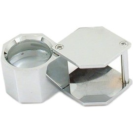 10x Hexagon Loupe Jewelers Gem Folding Magnifier 21mm