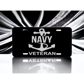 Unbranded Navy Veteran!  Laser Engraved Front License Plate! Looks great on a car or truck