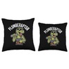 Plumbing Dinosaur T-Rex Pipe Wrench Dino Funny Plumber Throw Pillow