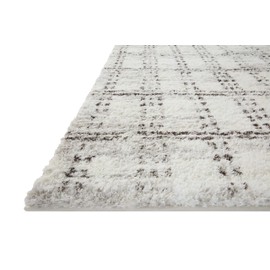 Loloi II Bliss Shag Collection BLS-03 Cream/Grey 18" x 18" Sample Sample Rug