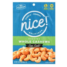 Nice Roasted Whole Cashews Sea Salt 16 oz (pack of 2)
