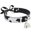 paloli Basic Cow Print Bell Collar Choker Necklace for women