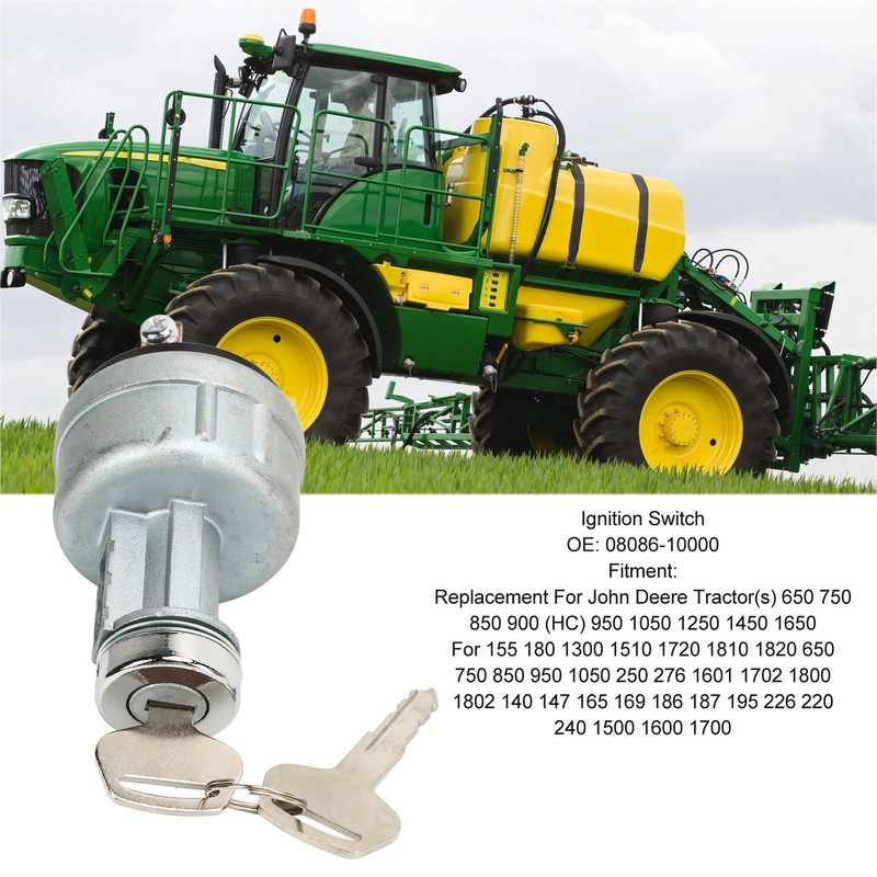 Ignition Switch With Keys 08086‑10000 Replacement For John Deere 650