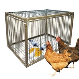 15" H Chicken Pigeon Trap Cage Birdcage Small Animal Trap Cage with Escape-Proof Design for Bird Turkey Duck Dove (23.6" L x 15.7" W x 15.7" H)