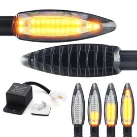 Area1 Motorcycle LED Indicator E-Approved Set (2 Pieces) M8 + Indicator Relay Compatible with (AD22 (Indicator + Relay))