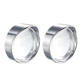 NTHREEAUTO 2 Inch Clear Bullet Turn Signal Lens Cover with Chrome Visor Bezels Compatible with Harley Sportster Dyna Road King Street Glide Softail