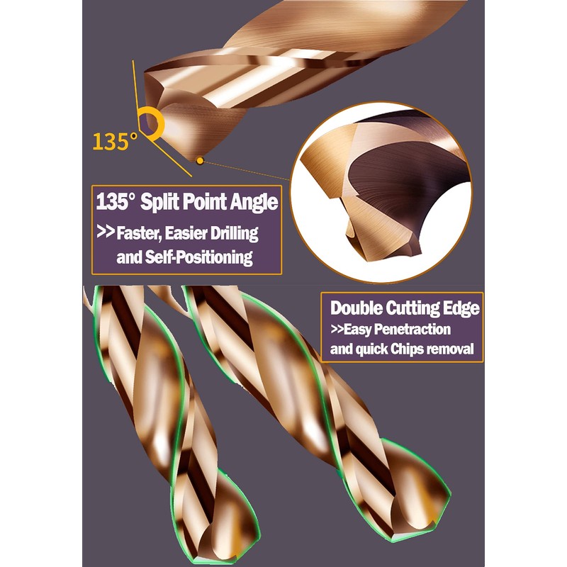 Hss Cobalt Drill Bit Set 1/2 in. x 6 in.