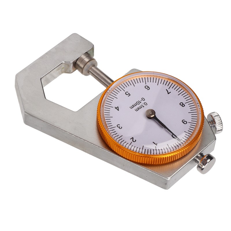 Flat Head Thickness Gauge 0 to 10mm Range Round Dial