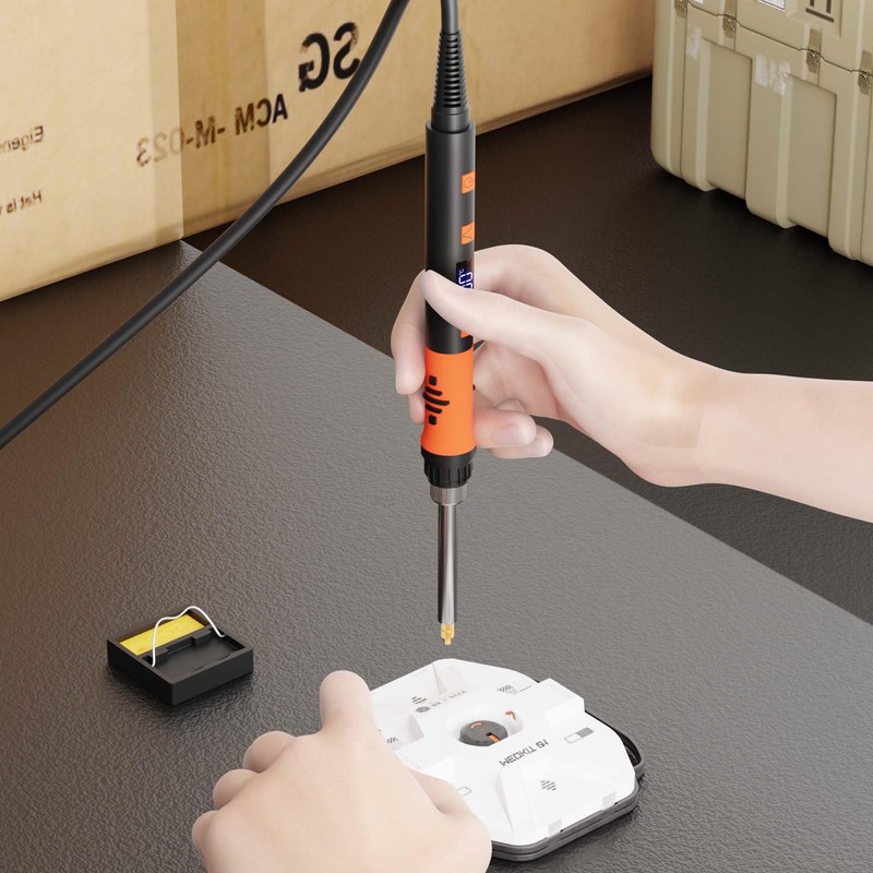 DACKZZM Soldering Iron Kit,90W LED Digital Temperature Controlled Soldering