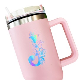 3 x Monogram Letter, Initial Decal, Single Letter Monogram, Vinyl Decal for Tumbler, Floral Alphabet Sticker, Botanical Alphabet Vinyl Decal, Last Name Vinyl Initial Decal, Set of 3