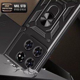 Ezydigitals Case for Optus X Total 4G Heavy Duty Shockproof Case Metal Ring Kickstand Back Cover - Blue