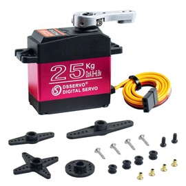 Hosyond DS3225 25kg RC Servo Motor High Torque Full Metal Gears Waterproof Steering Servo Compatible with 1/8, 1/10, 1/12 RC Car Truck(Control Angle 270°)