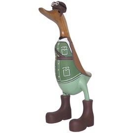 Brave Wings Hand Carved Wooden Bamboo Duck ~ WW2 Pilot Duck 28cm High ~ Ornament Sculpture Figurine Statue Unique Table Decoration Home Decor ~ 5289