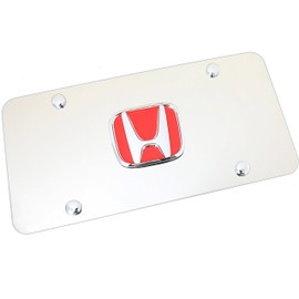 Au-TOMOTIVE GOLD Logo License Plate for Honda (Red)